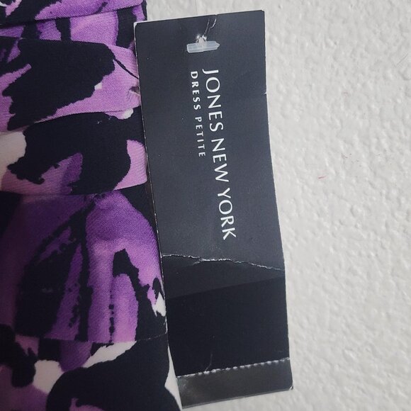 Jones New York Dress Womens 6P Purple Orchid Multi Sheath Sleeveless Ruched - Picture 3 of 14